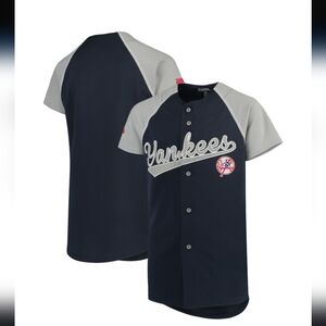 Stitches Yankees Kids Jersey - Navy and Gray (Size:small)